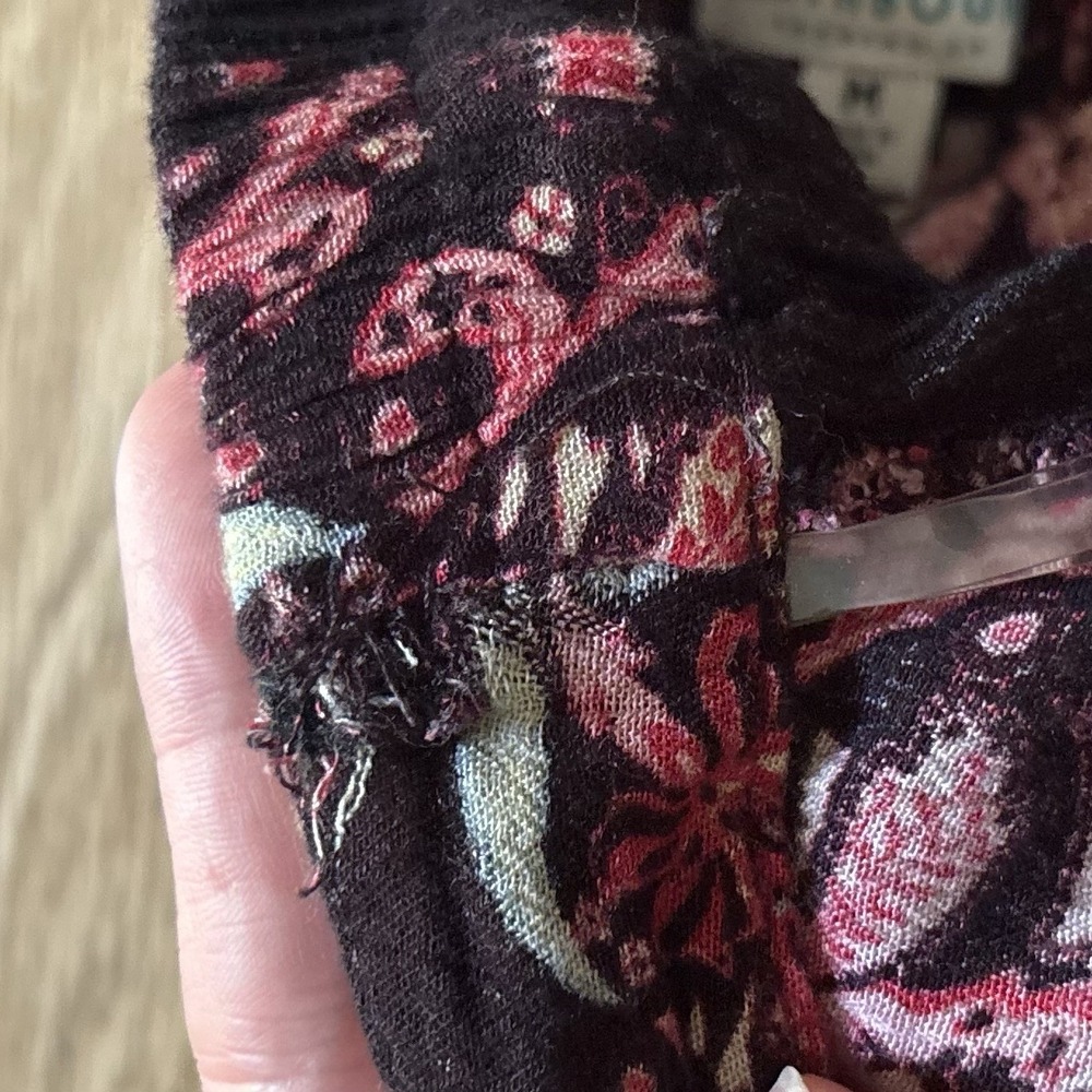 Earthbound Womens Maxi Skirt Medium Red Paisley Floral Boho Festival Front Slit - Picture 11 of 11